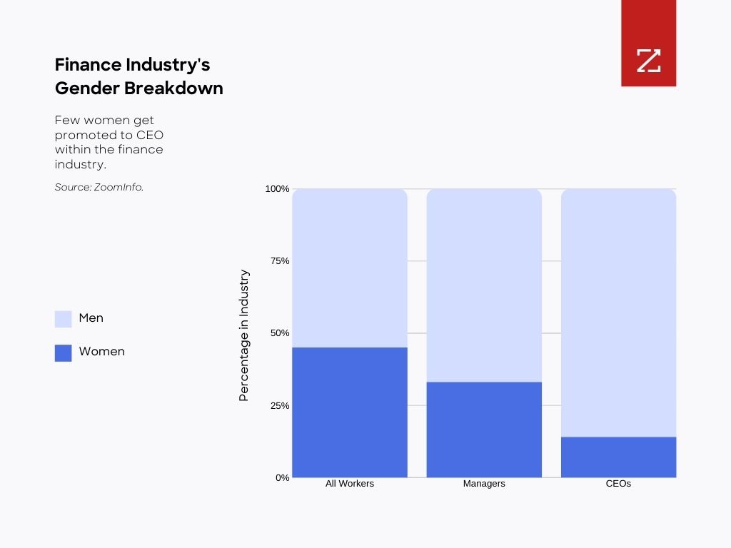 Column Graph - Finance Industry's Gender Breakdown