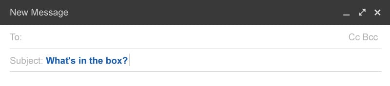 Example of a cold email subject line.