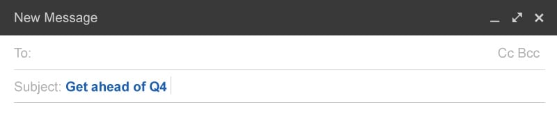 Example of a cold email subject line.