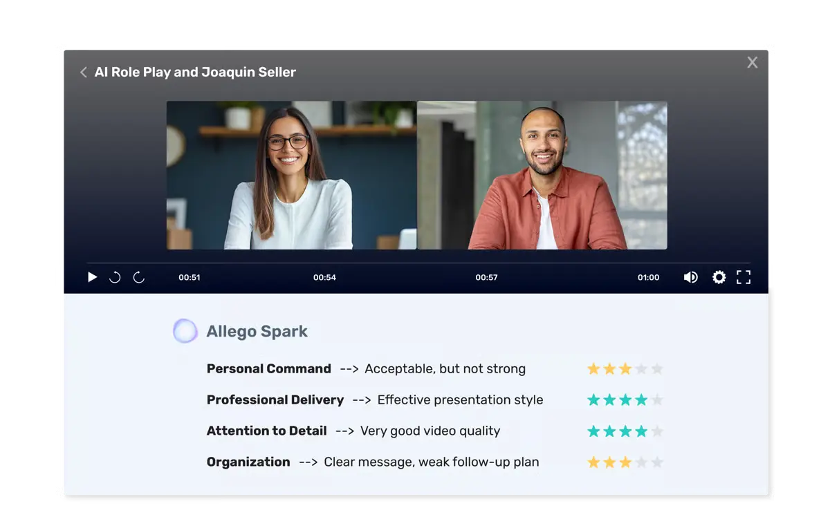 Allego AI sales coaching