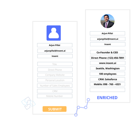 Example of a data enrichment in website chat.