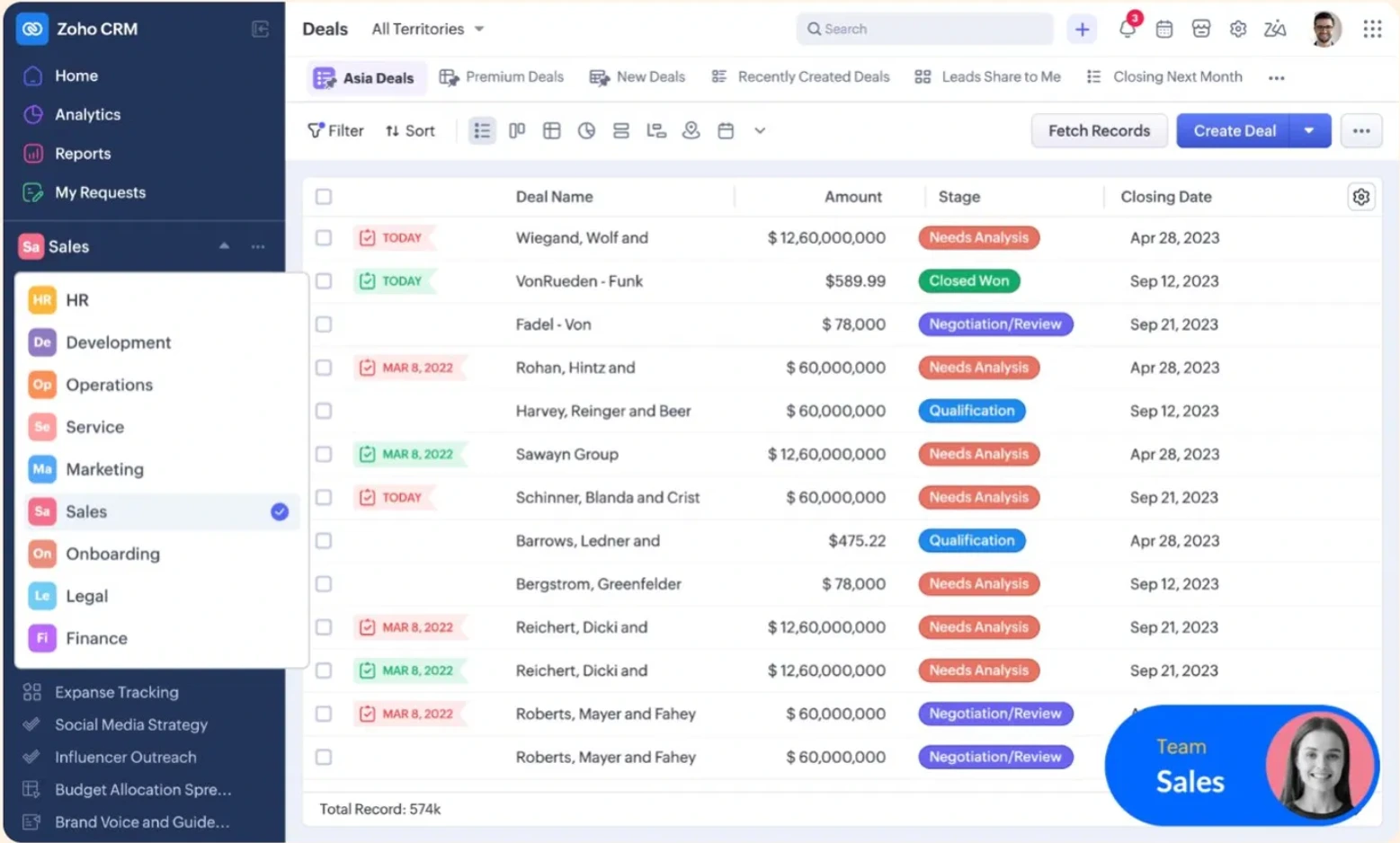 Zoho CRM product image