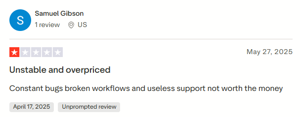 Clay negative Trustpilot review screenshot 4