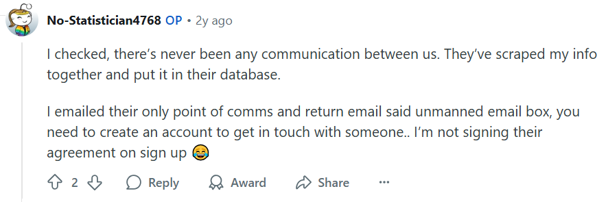 Apollo negative Reddit comment screenshot 3