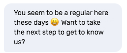 Example of a chatbot greeting script.