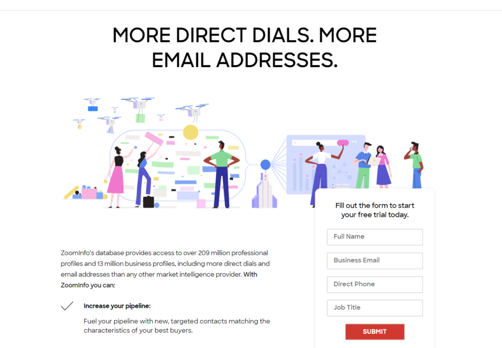 A visually appealing landing page