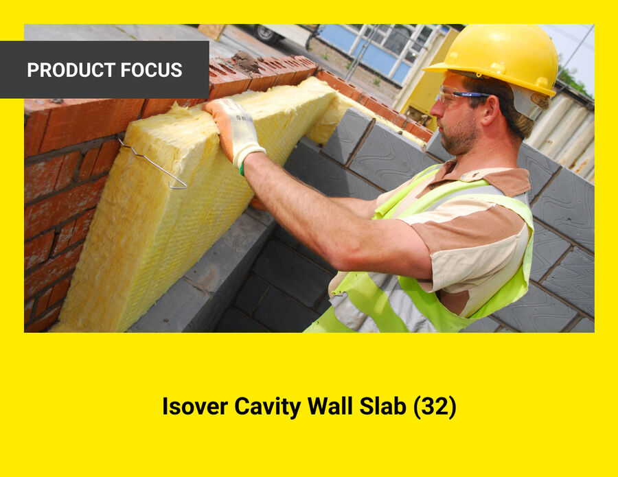 The image shows Isover's cavity wall slab 32.