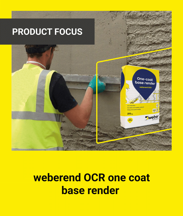 The image shows weberend OCR one coat base render