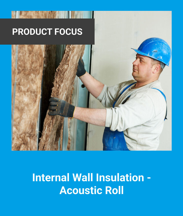 The image shows knauf’s Internal Wall Insulation - Acoustic Roll