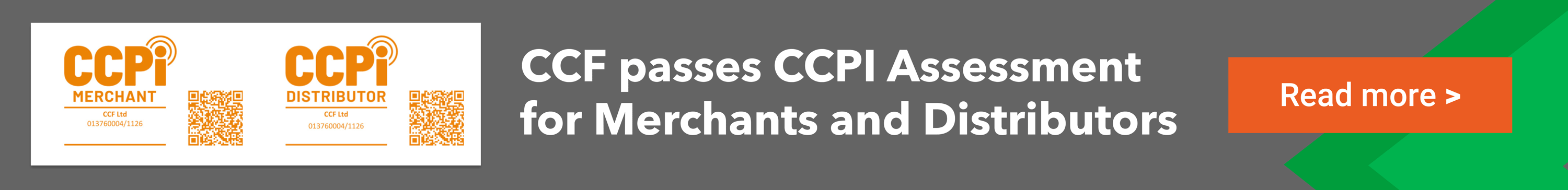 CCF passes CCPI Assessment for Merchants and Distributors 