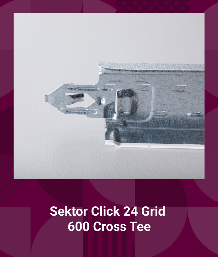 The image shows a Sektor Click 24 Grid 600 Cross Tee