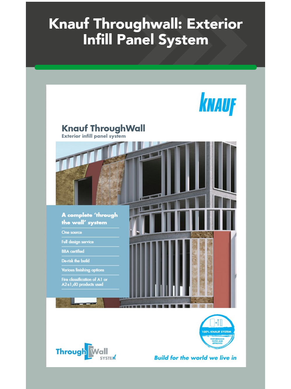 Knauf Throughwall Exterior Infill Panel System