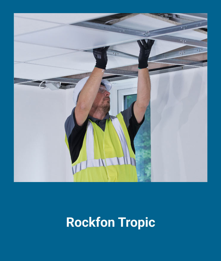 The image shows Rockfon’s tropic.