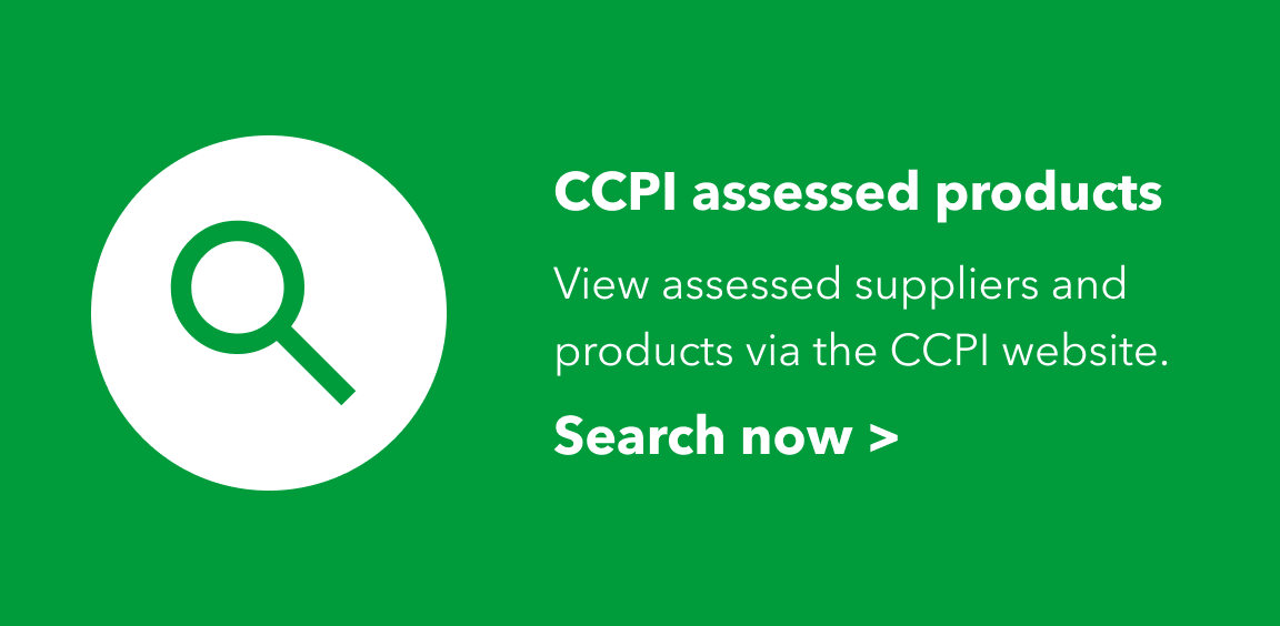 The image reads CCPI assessed products