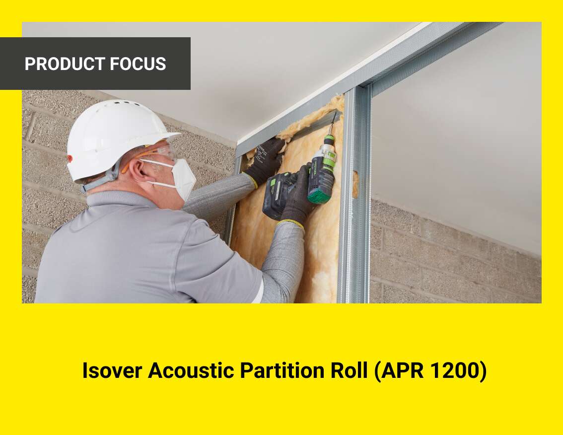 The image shows Isover's acoustic partition roll APR 1200.