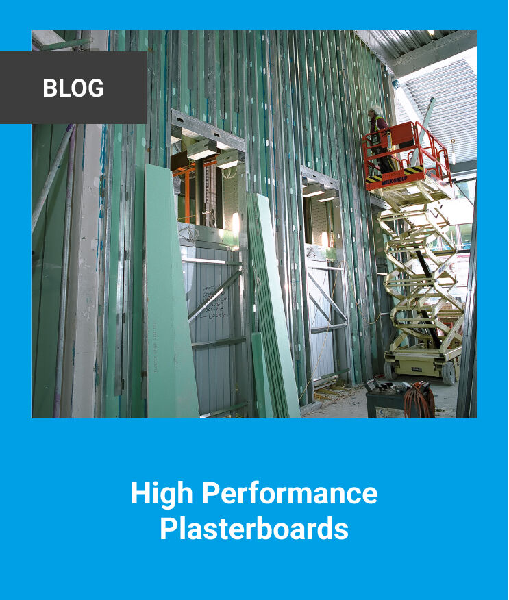 The image shows Knauf’s High Performance Plasterboards blog cover