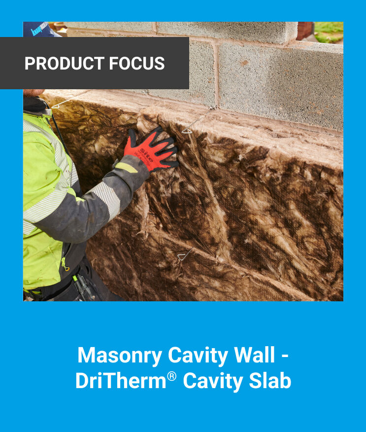 The image shows knauf's Masonry Cavity Wall - DriTherm Cavity Slab