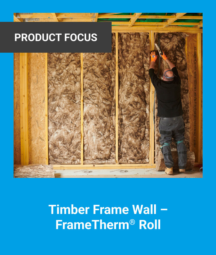 The image shows knauf's Timber Frame Wall - FrameTherm Roll