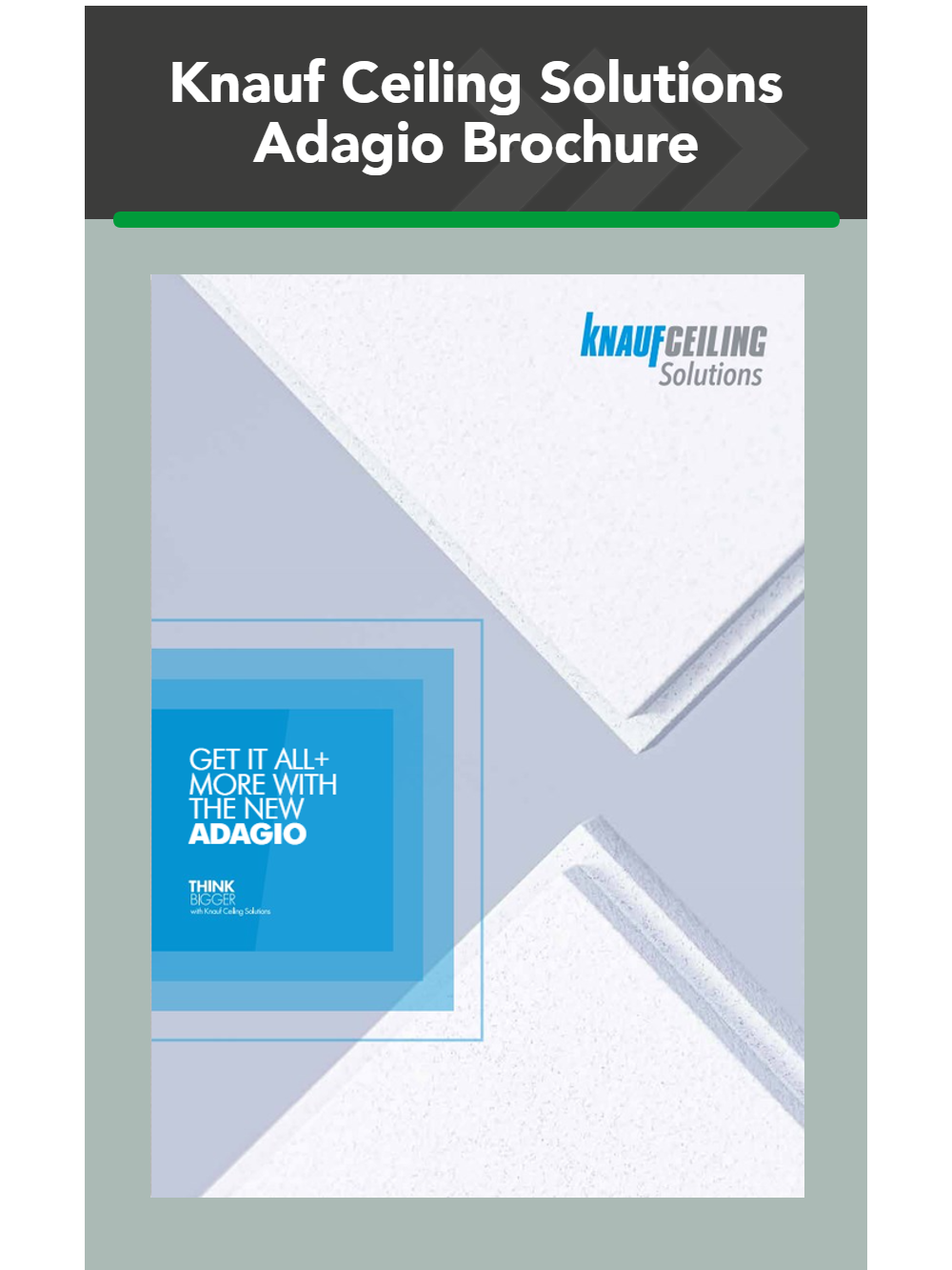 Knauf Ceilings Solutions Adagio Brochure