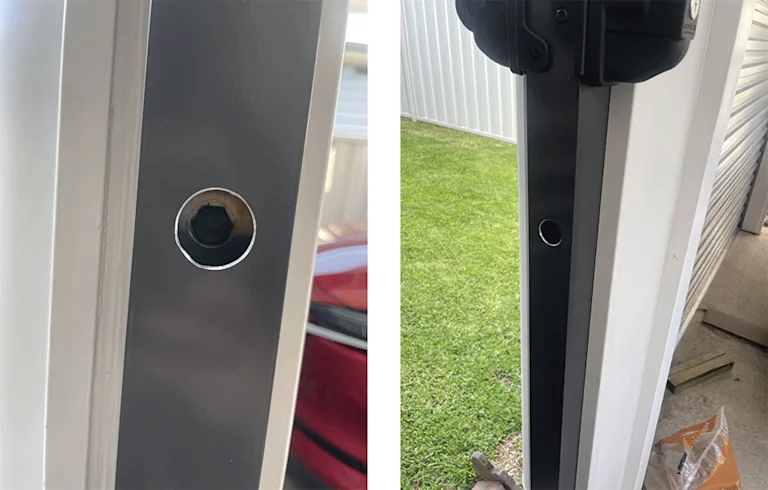 Gate Pole Drill Hole