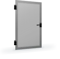 Graphic - Black and white - Singe hinged door