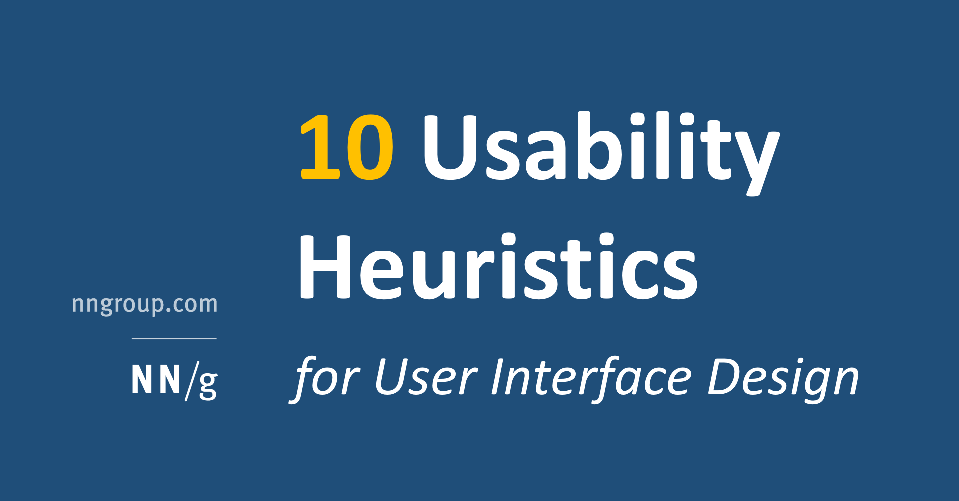 10 Usability Heuristics for User Interface Design