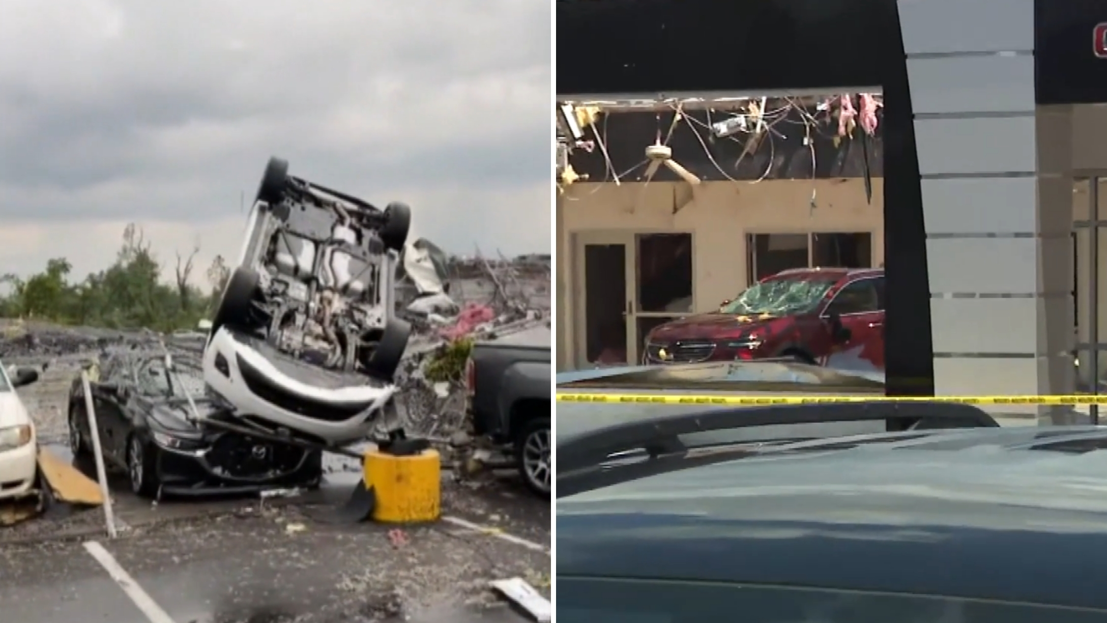 Pennsylvania Car Dealership Collapses From Tornado, Sending People