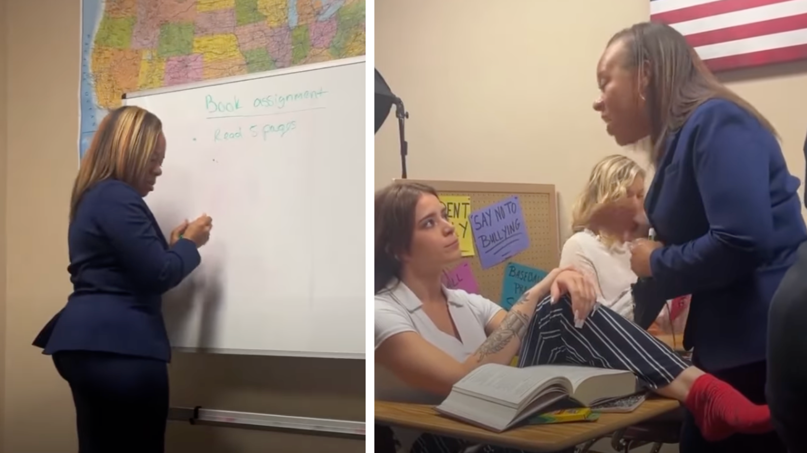 Video Student Throws Shoe at Teacher, Then Says It's Not Hers Because