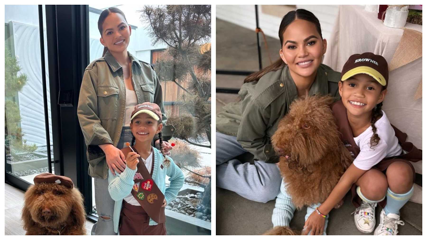 Chrissy Teigen And Daughter Luna Recruit Their Dog To Help Sell Girl
