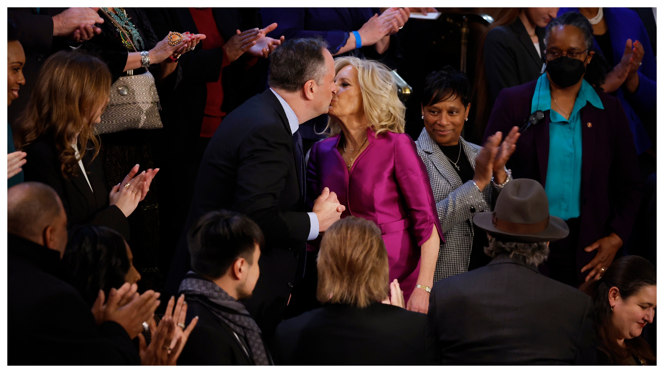 Jill Biden And Doug Emhoff Share An Awkward Kiss On The Lips ...