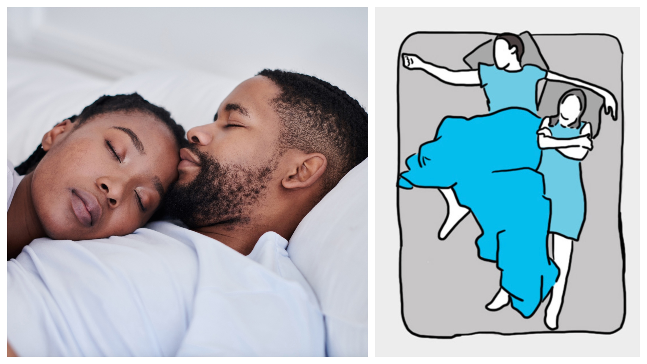 What Your Sleep Style Says About You | Couple poses drawing, Cuddling  couples, Sleeping pose