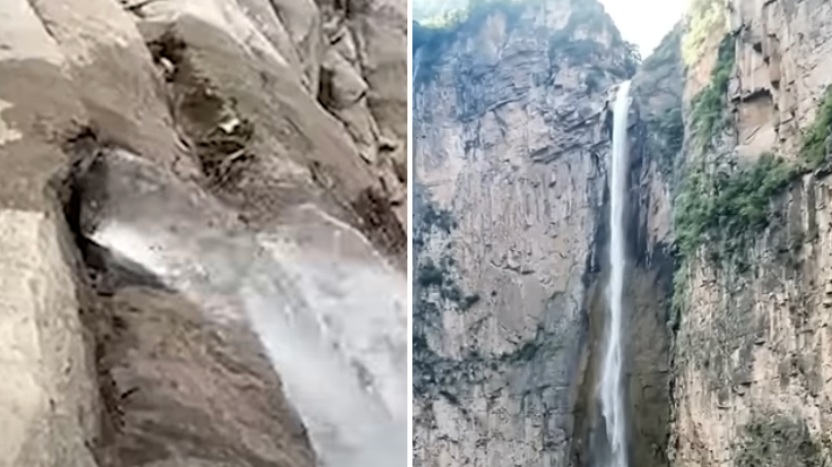 Video Of Water Pipes Supplying Water To Famous Waterfall In China Goes ...