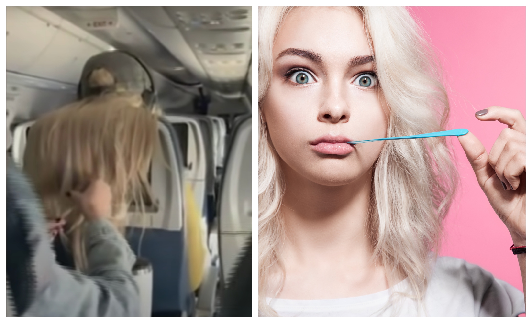 Woman On A Plane Sticks Her Gum In The Hair Of The Passenger In Front