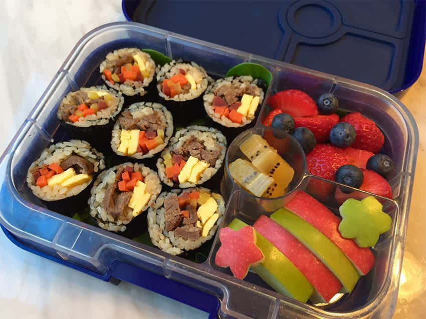 Beef And Carrot Sushi Toddler Lunch