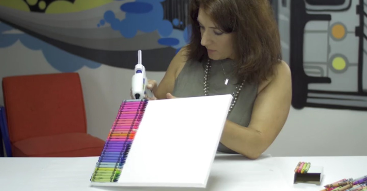 She Glues Crayons Together In A Row When She Takes Out The Hair Dryer   Crayon Art Thumb 1 