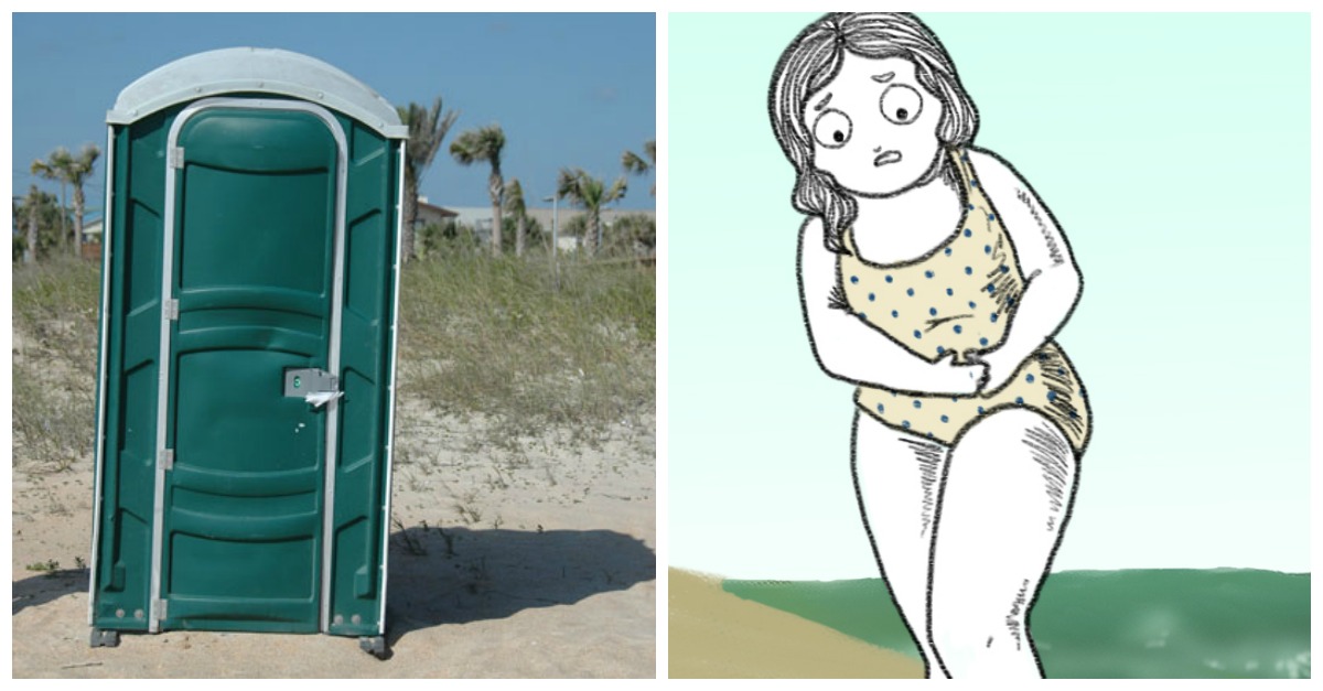 Girls Peeing In Beach Toilet