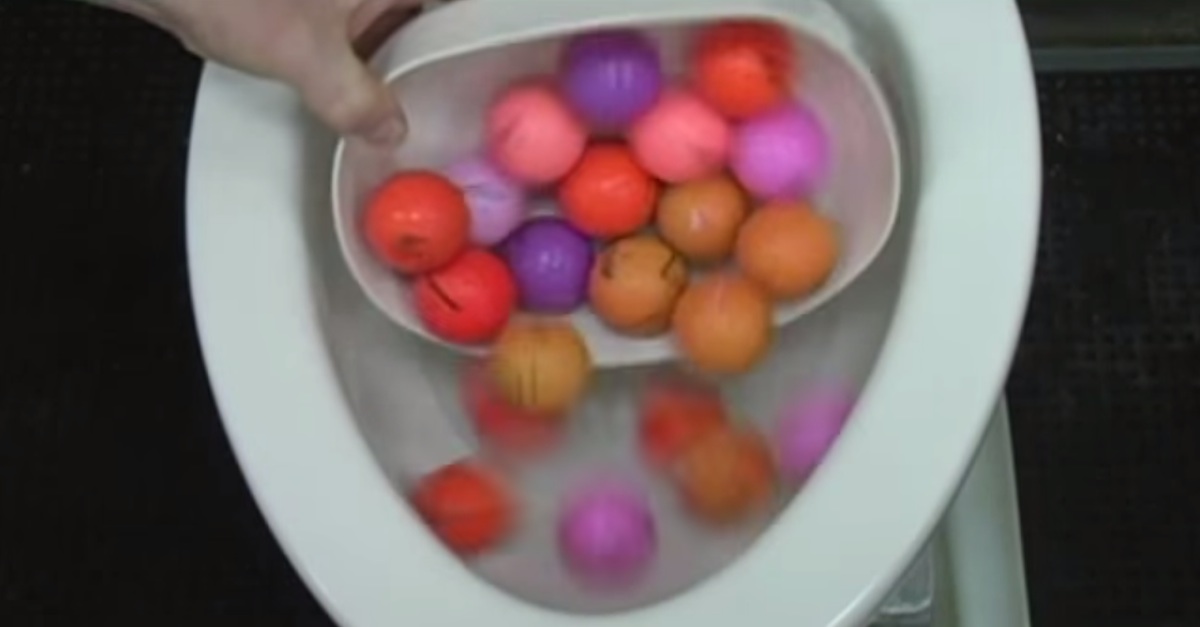 He Stuffs 20 Golf Balls In The Toilet And Tries To Flush. When You See What Happens… OMG