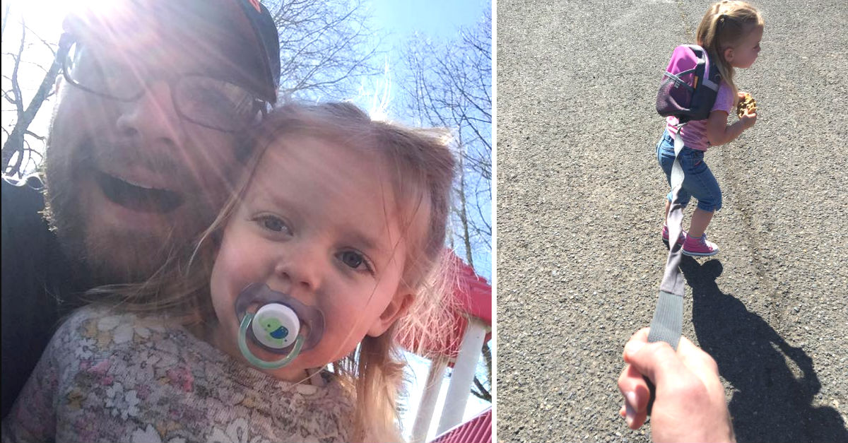 Dad Defends Using Leash For Daughter