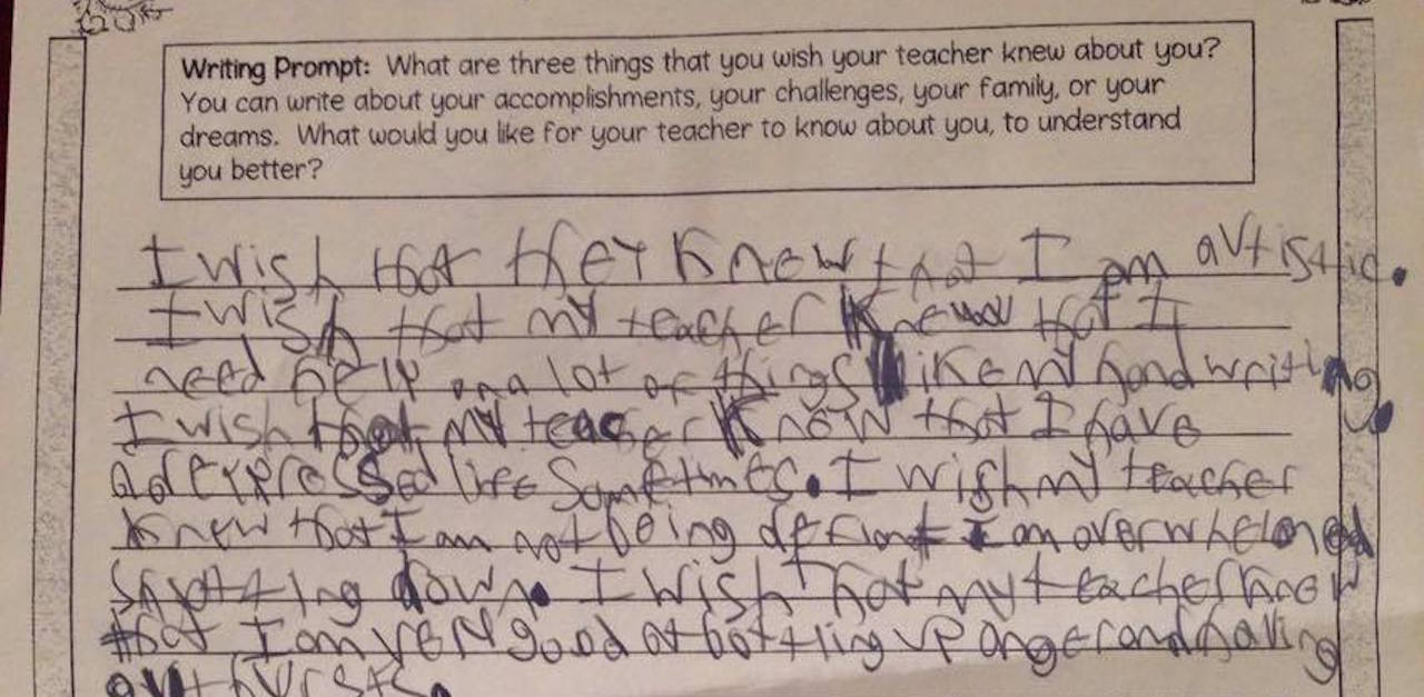 Boy With Autism Floors Mom With A HeartWrenching Letter To His Teacher