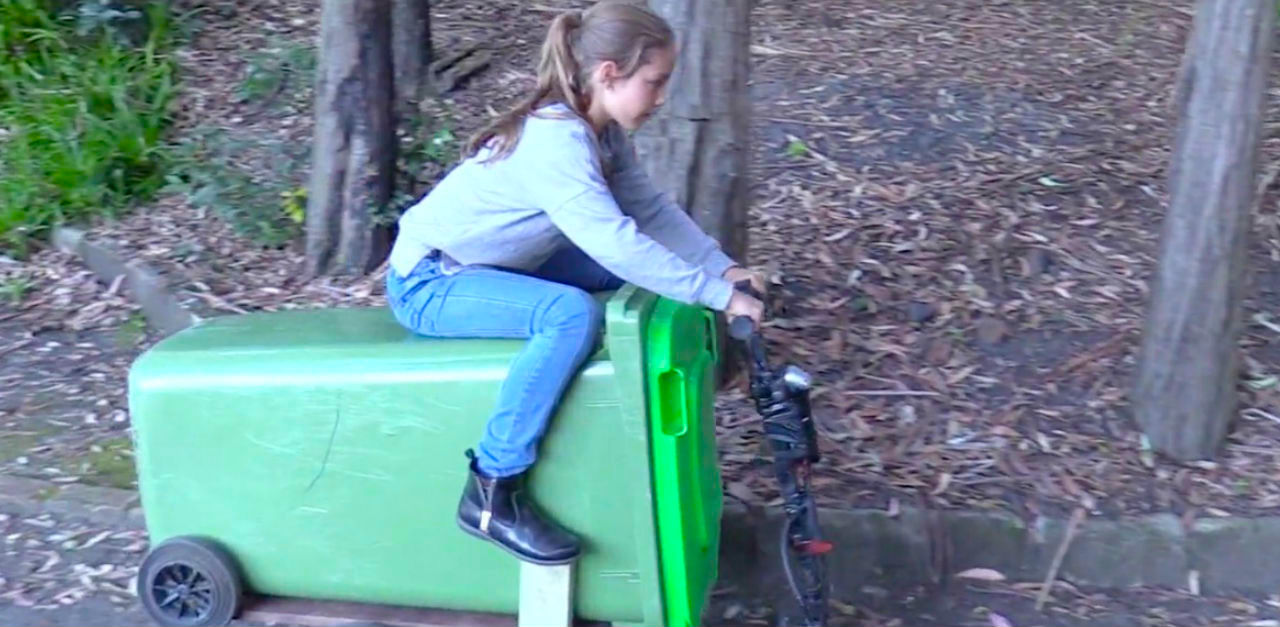 Dad Transforms Trash Bin Into GoKart