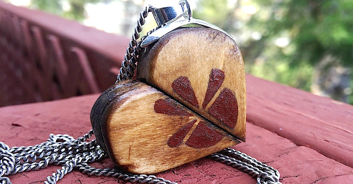 Wooden 2025 locket necklace