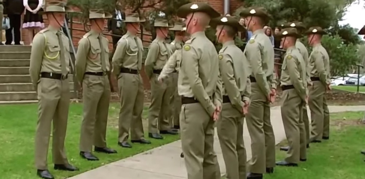 Soldiers Stand In 2 Straight Lines Facing Each Other. But Watch Who