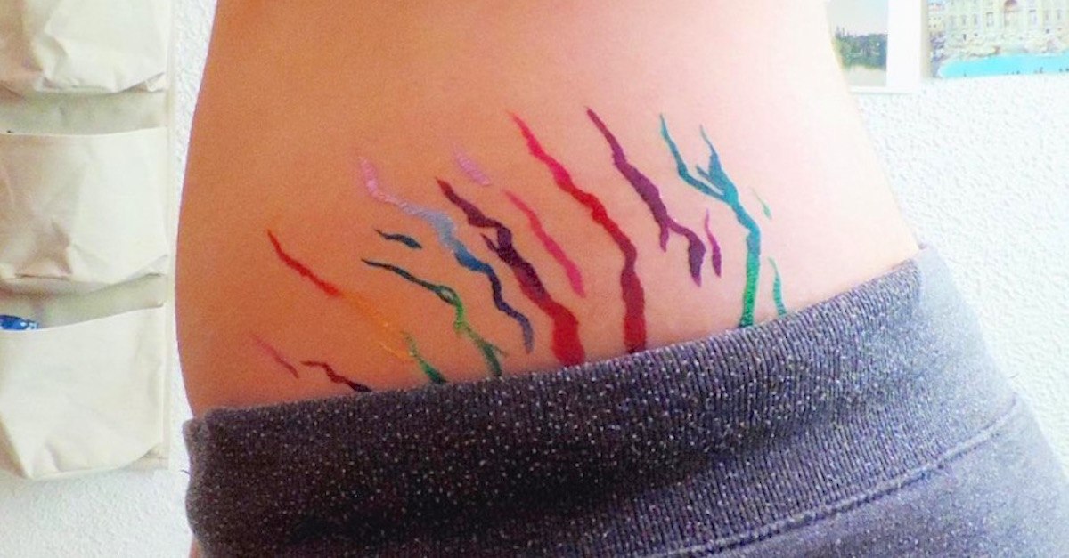 Rainbow stretch deals mark tattoo