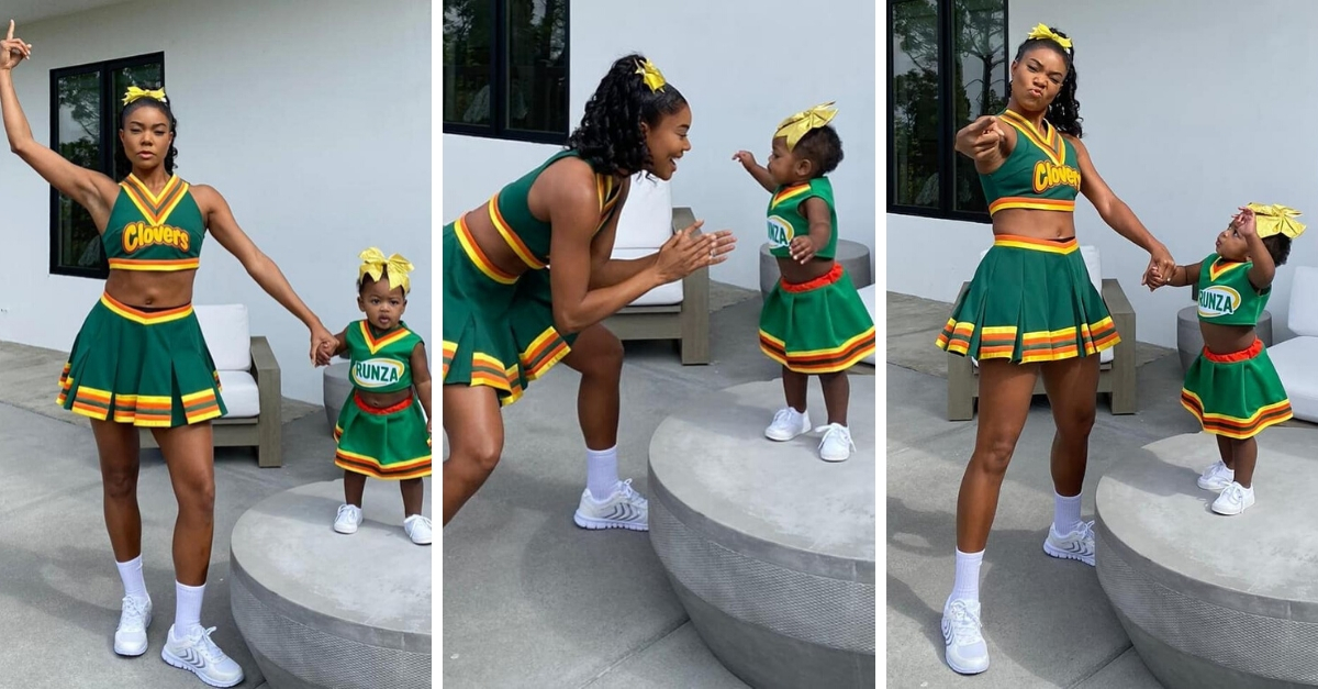 Gabrielle Union And Daughter Wear Matching Cheerleading Uniforms Littlethings Com