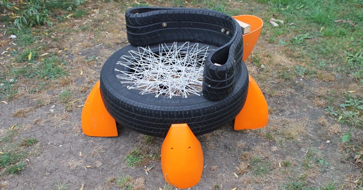 She Drills Into An Old Tire. Days Later? The PERFECT Backyard Addition! LittleTh
