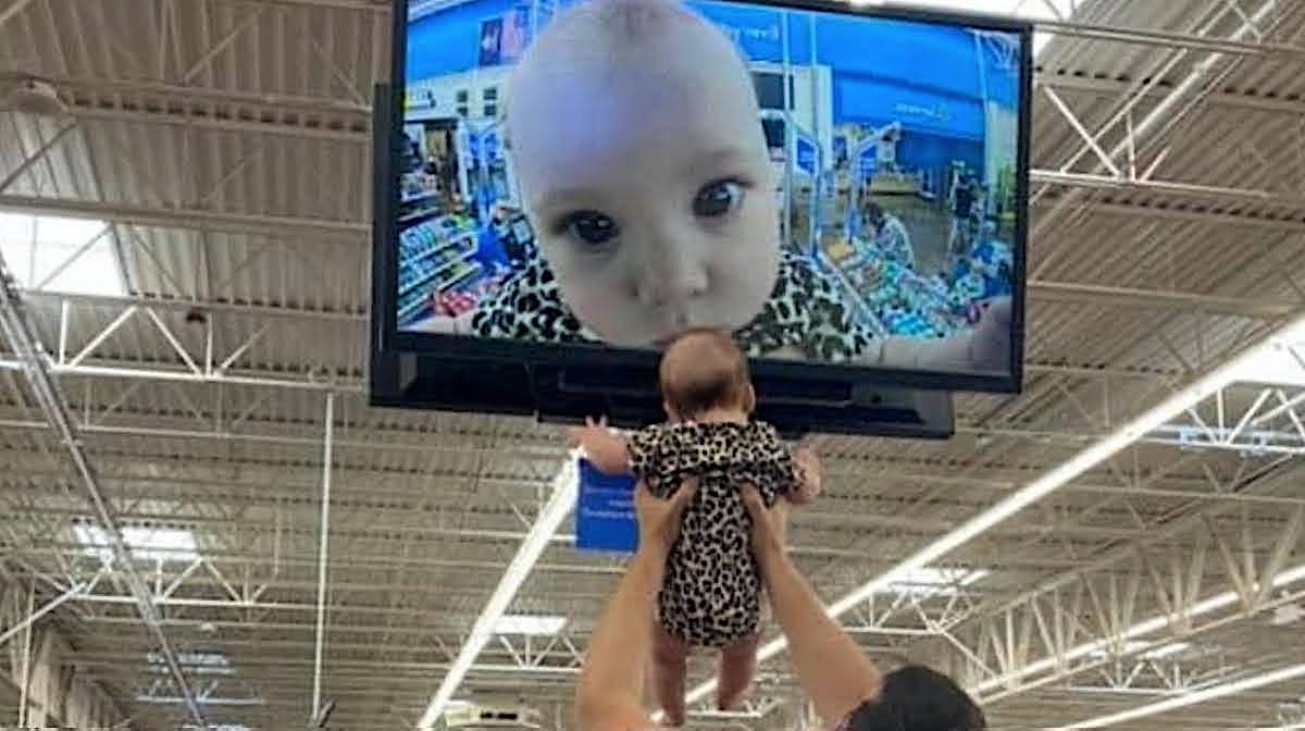 Hilarious 5MonthOld Can't Get Enough Of The Camera At Walmart
