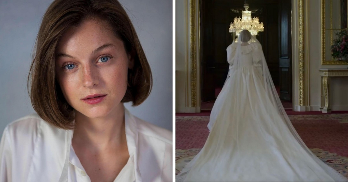 Emma Corrin Wore An Exact Replica Of Princess Diana s Wedding