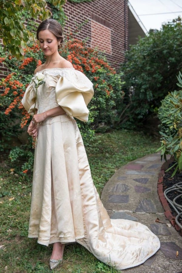 Bride Poses In Her Gown. Now Look Closely At Her Great Great