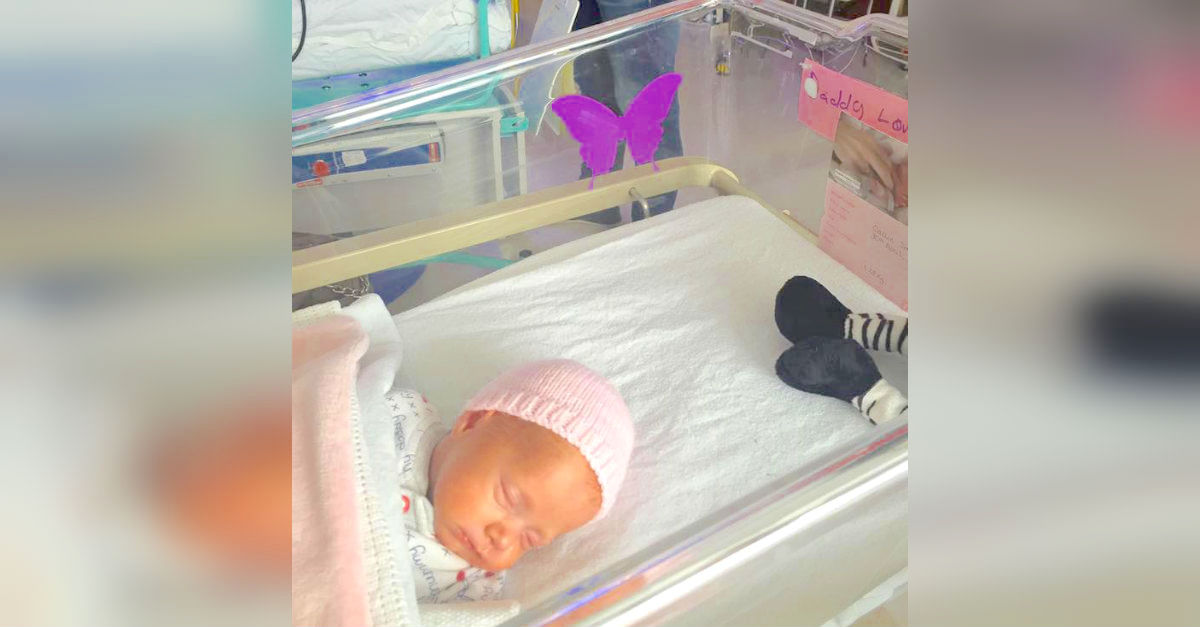 Baby's Hospital Crib Has A Purple Butterfly Sticker. The Reason