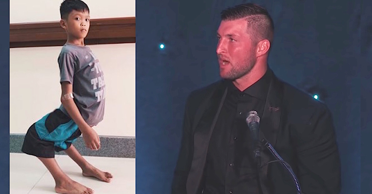 Tim Tebow -- Jacked, Shirtless, Tossing Children